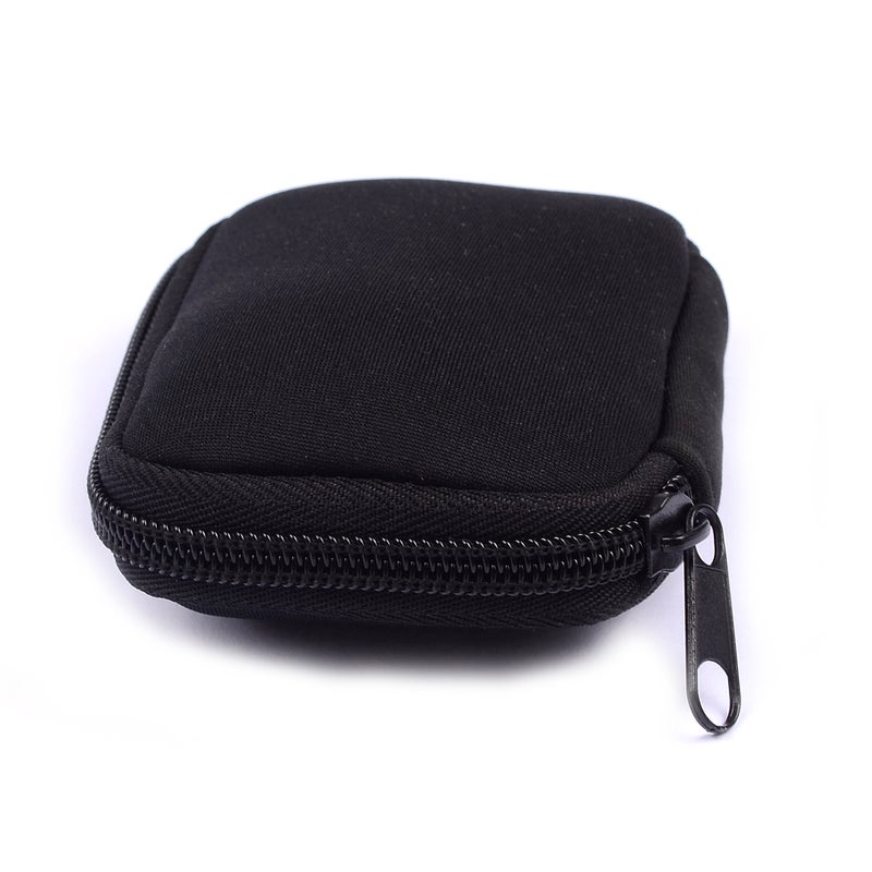 Jlyifan Zip Earbuds Earphone Holder Pouch USB Cable Organizer Small Portable Electronics Accessories Pouch Car Charger Coin Neoprene Soft Case Storage Bag for SD TF Card (Black) - Image 2